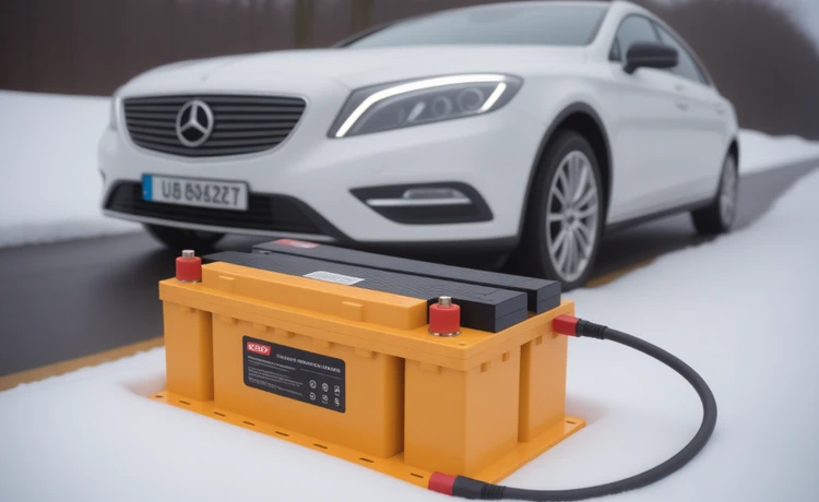 Austausch einer Autobatterie im Winter